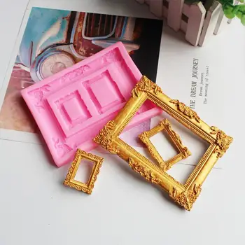 

Silicone Molds DIY Sugar Craft Cake Photo Frame Relief Border Silicone Mold Fondant Mold Cake Decorating Tools Gum Paste Molds
