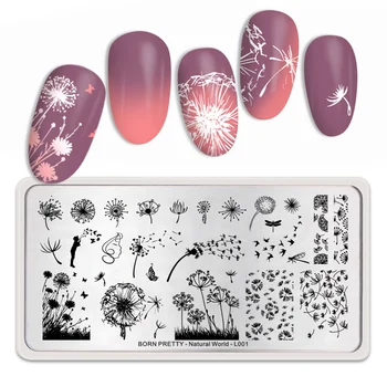 

BORN PRETTY Pattern Rectangle Nail Stamping Plates Stainless Steel Simple Operation Natural World DIY Designs