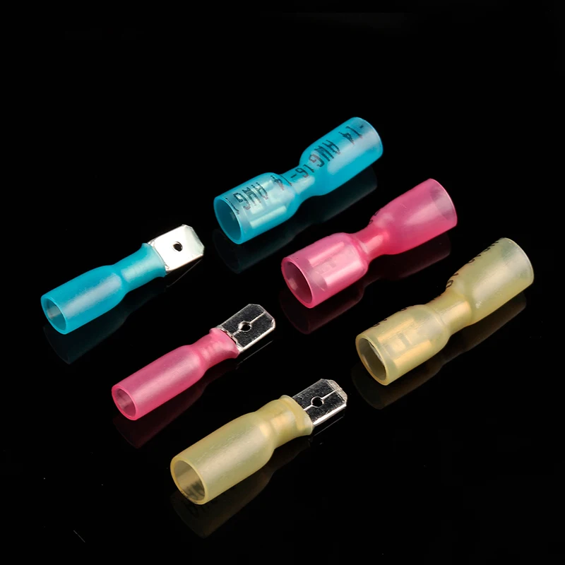 

MDD/FDD Heat Shrink Crimp Terminals Kit Insulated Butt Wire Connector Electrical Cable Male Female Docking Spade Terminal