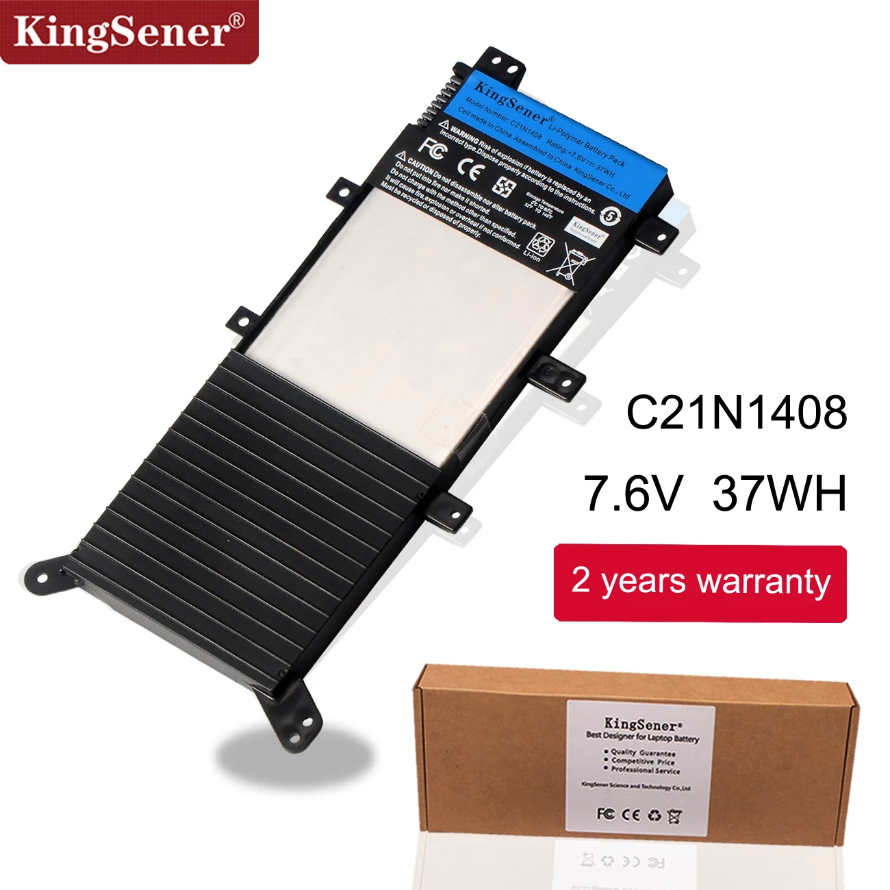 KingSener C21N1408 Аккумулятор для ноутбука Asus VivoBook 4000 MX555 V555L V555LB V555U серии 7,6 V 37WH гарантия 2 года