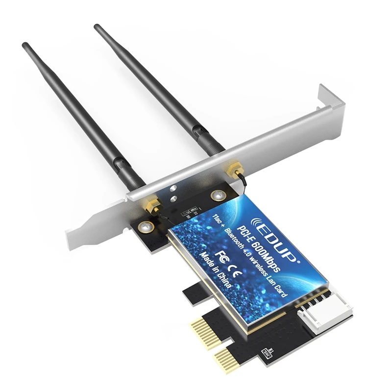 EDUP PCI-E 600 Мбит/с WiFi карта Bluetooth 4,0 адаптер 2,4 ГГц/5 ГГц Двухдиапазонная беспроводная сетевая карта с антеннами для настольного ПК