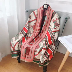 Autumn and Winter Luxurious New Long Thickened Scarf Dual-use Warm Hundred Ladies Faux Cashmere Shawl