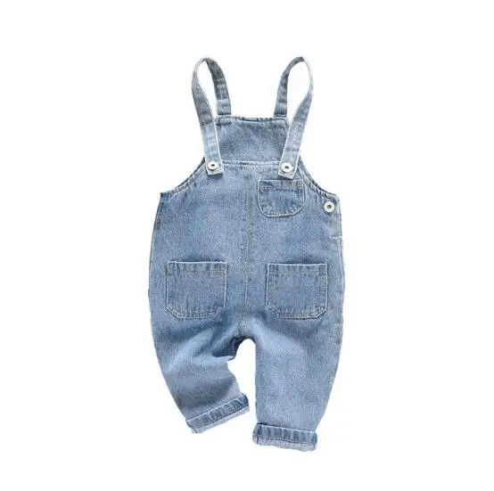 Модные детские джинсы коллекция года, Осенние Комбинезоны для маленьких мальчиков и девочек Детские одноцветные подтяжки, джинсовые штаны высококачественная одежда для малышей