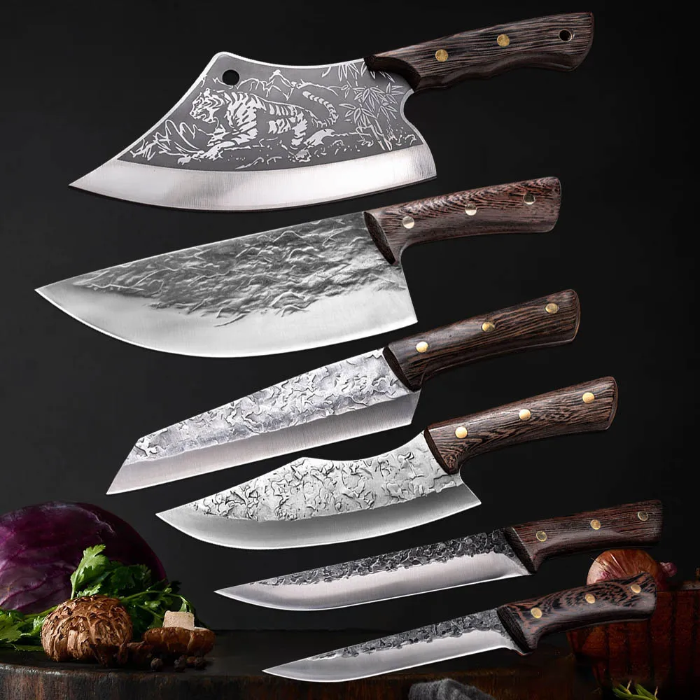 Chinese Kitchen Knives High Carbon Kitchen Cleaver Wood Handle