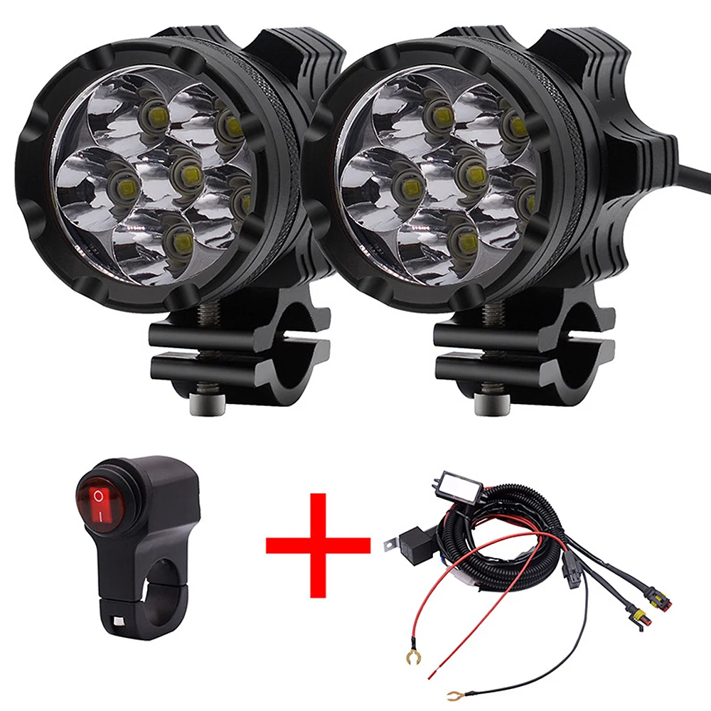 2 шт. универсальная 6LED фара для мотоцикла, водонепроницаемая противотуманная фара для Suzuki/Honda