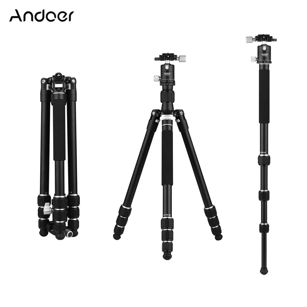 Andoer Портативный штатив для путешествий камера монопод Алюминиевый сплав для Canon Nikon sony DSLR камеры s видеокамеры держатель сотового телефона