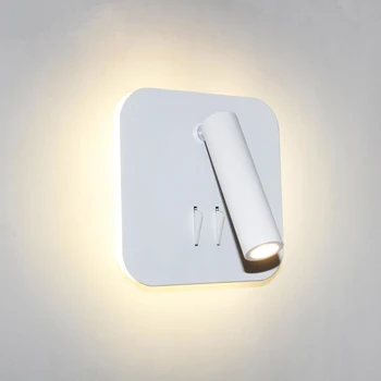 

2020 new fashion simple led bedside lamp reading light floating wall light rotatable reading light