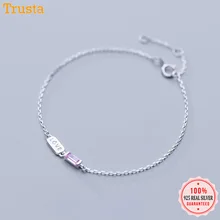 Trustdavis подлинное серебро 925 пробы сладкая любовь ослепительный розовый браслет cz для женщин девочек свадебный подарок на день Святого Валентина DT22