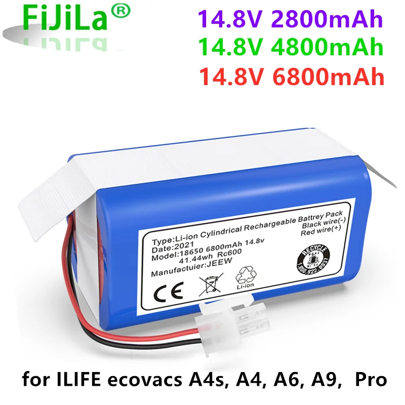 2021 New 14 8 V 6800mAh lithium ion battery for ILIFE ecovacs A4s A4 A6 A9 v7 V7s Pro Chuwi | Электроника