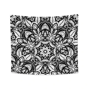 

Laeacco Fashion Tapestry Mandala Dream Flowers Religion Psychedelic Wall Hangings Decor for Living Room Bedroom Dorm Decorations