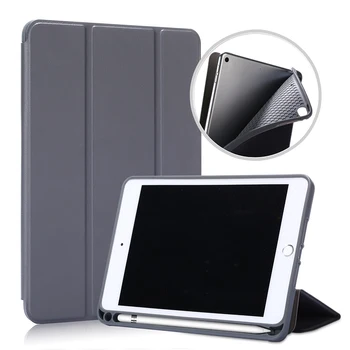 

fashion Business Slim Case for apple iPad Mini 5 With pen stylus slot holder smart pu lether tpu soft Cover for ipad mini 4 5