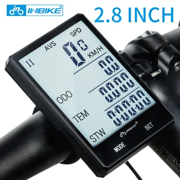 

INBIKE 2.8 inch Bicycle Computer Wireless Bike Computer Light Headlight Set Rainproof Speedometer Odometer Cycling Stopwatch