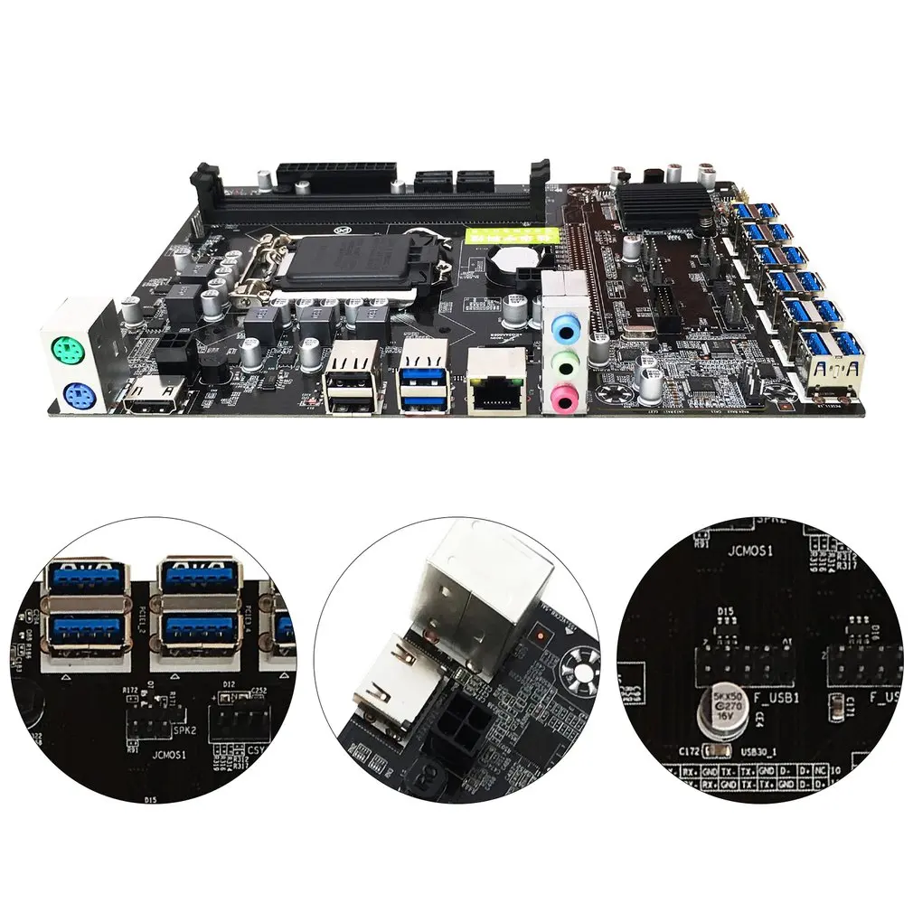 cheapest motherboard for pc b250c btc Mining Motherboard 12XPCIE to USB3.0 Graphics Card Slot LGA1151 Supports DDR4 DIMM RAM ETH Miner Motherboard B250 best motherboard for desktop pc