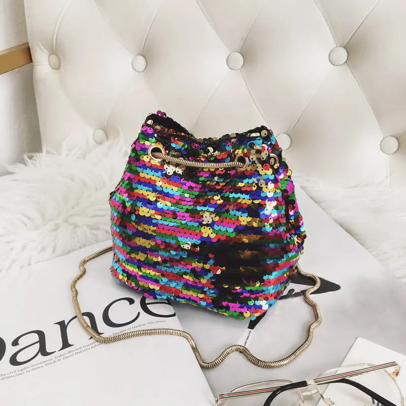 1 шт. новая и модная классическая женская блестящая сумка в виде русалки с блестками кожаный кошелек сумка через плечо
