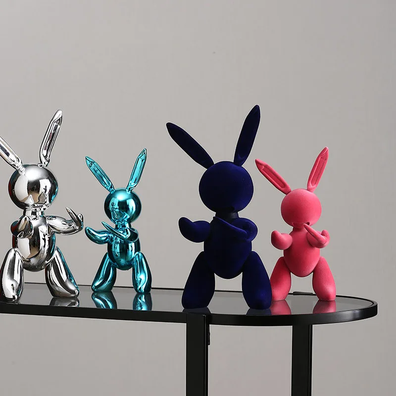  Creative Modern Plating Balloon rabbit Crafts Sculpture Simple Home Living room Bedroom Decoration  - 4000556027780