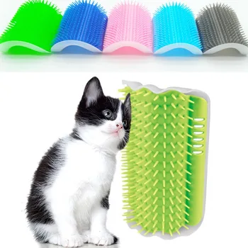 

Cat Corner Brush for Long Hair Squeaky Face Massage Comb Comfortable Self Grooming Brush Free Hand Wall Toy for Cats Cat Toy