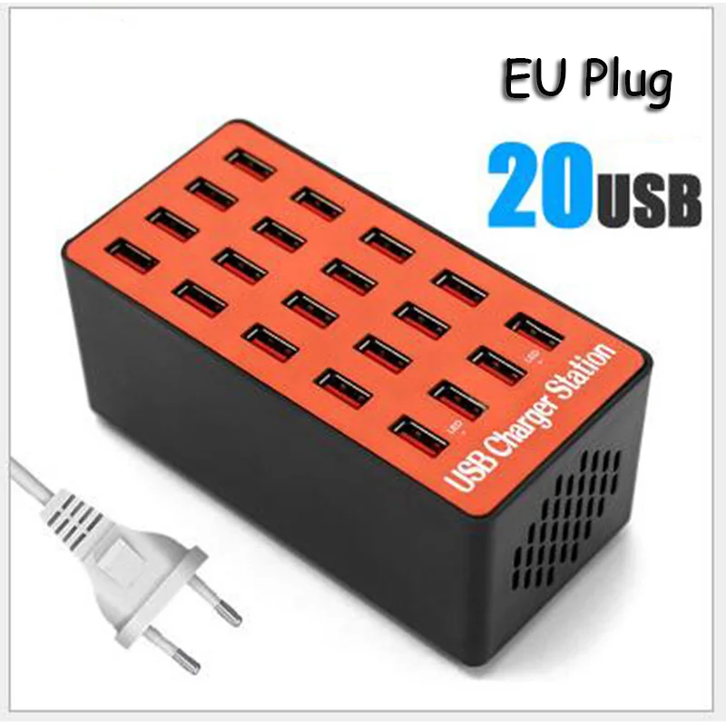 Asunflower, 20 портов, usb-хаб, быстрая зарядная станция, адаптер питания для IPhone X, IPad, huawei, настенное зарядное устройство, док-станция для зарядки с USB