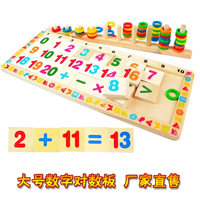 

Children Large Size with Numbers Board Toy Montessori Mathematics Teaching Aids Counting Matching with Numbers Concept Education
