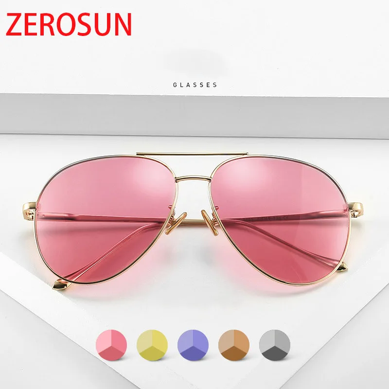 Zerosun фотохромные поляризованные солнцезащитные очки для женщин и мужчин, розовые солнцезащитные очки для женщин, авиация, унисекс, оттенки, хамелеон, UV400