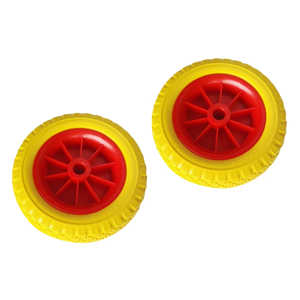 

1 Pair 25.4cm Puncture Proof Tyre On Red Wheel For Kayak Canoe Trolley Cart