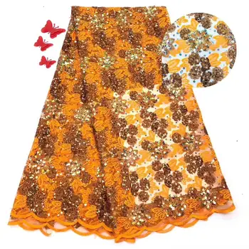 

French Lace Fabric Material High Quality Latest African Laces 2019 Net Tulle Lace Fabric With sequins