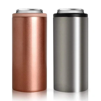 

UPORS 12OZ Stainless Steel Thermos Double Wall Insulated Vacuum Beer Can Cooler Insulator Sleeve Drink Holder Skinny Can Cooler