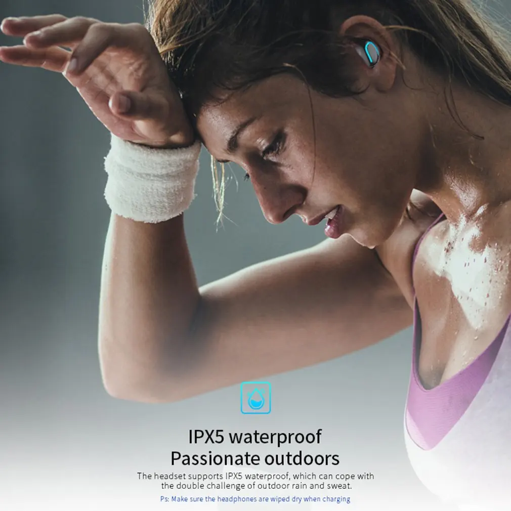 Q67 TWS Wireless Earbuds 3D Stereo Mini Bluetooth Earphone Waterproof Earphones Auto Pairing Headset with Dual Mic Sports 5.0