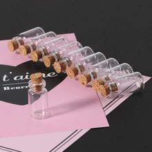 Mini frascos de vidro com rolha, frascos pequenos de 0.5/1/2/20ml com rolha, frascos minúsculos, recipientes, mensagens, casamentos, lembranças de joias desejadas com 10 peças
