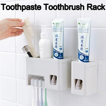 

Bathroom Toothpaste Toothbrush Rack Automatic Toothpaste Dispenser Holder Wall Mount Paste Organizer Accessories Tools