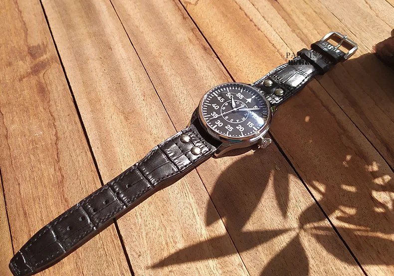44 мм большой циферблат для мужчин пилот Часы VH31 супер GMT светящиеся указка кожа Parnis для мужчин s Военная Униформа кварцевые часы Спорт на открытом воздухе