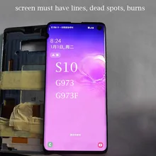 

Original Used must line piont burn Super AMOLED LCD For Samsung S10 SM-G9730 G973F LCD Display Touch Screen Digitizer
