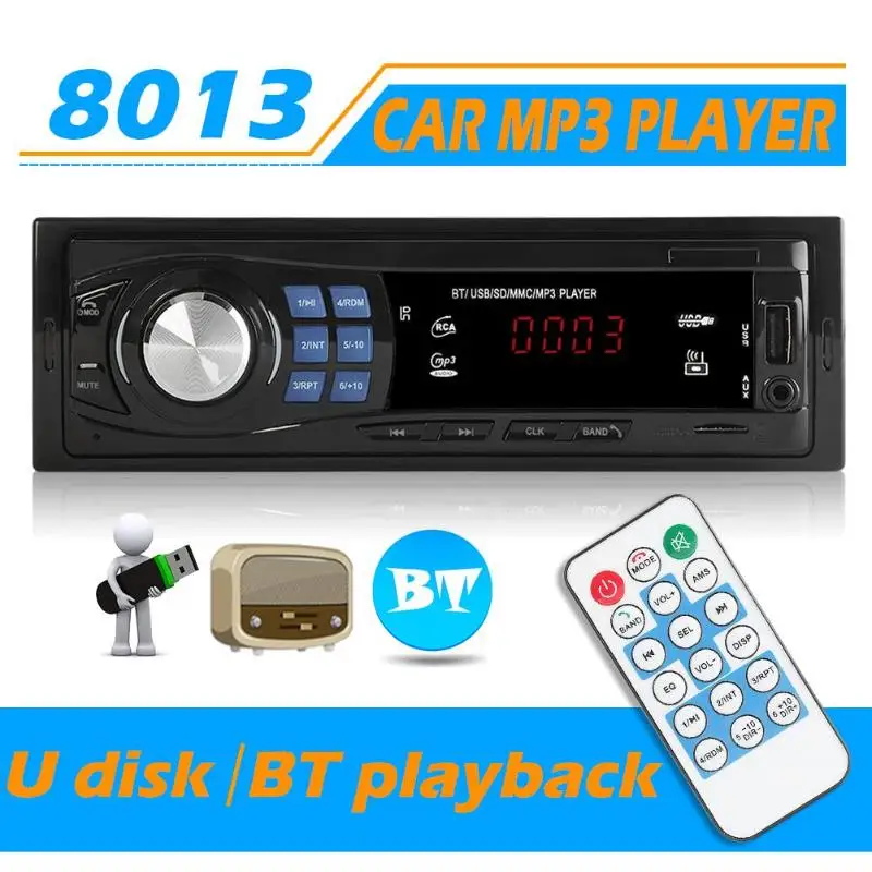 

SWM 8013 Single 1 DIN Car Stereo MP3 Player In Dash Head Unit Bluetooth USB AUX FM Radio Receiver