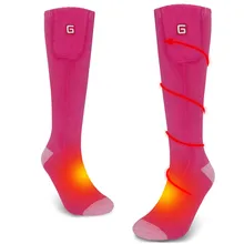 2,4 V носки с электроподогревом для Хроматически холодных ног цвета розы, красный, розовый цвет теплые носки