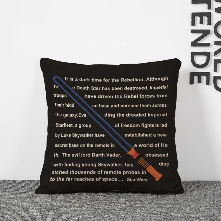 1 шт. 45x45 см, наволочка из полиэстера с рисунком из мультфильма «Звездные войны», наволочка для дивана и офиса, декоративная наволочка на талию