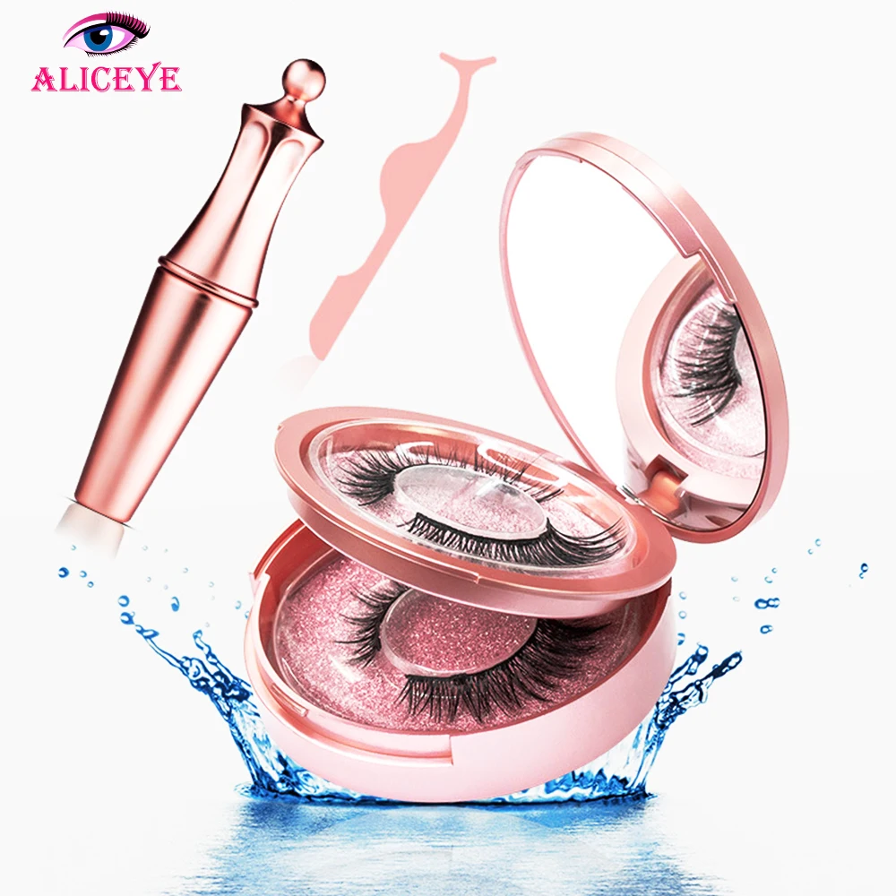 

25 mm Natural Eye Lashes Magnetic Eyeliner And False Eyelashes Set Fake Eyelash Extension ools Supplies 3d Mink Hair Lashes