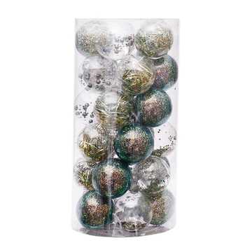 

30pcs Home DIY Tree Hanging Party Decoration 6cm Shopping Mall Christmas Ball Ornament Bauble Clear Stuffed Polystyrene Gift