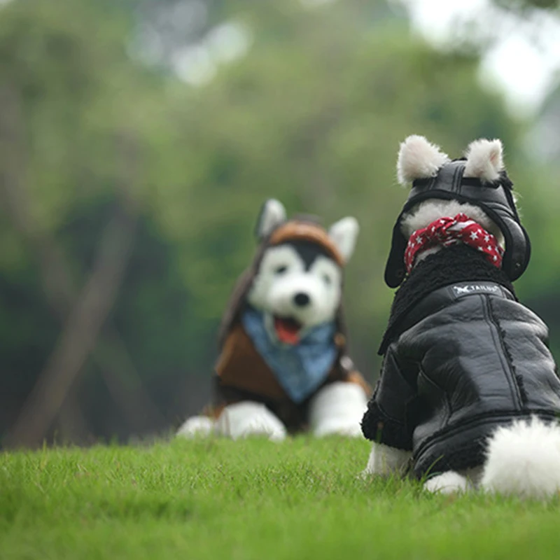 Кожаная одежда для домашних животных в стиле панк зимняя водонепроницаемая
