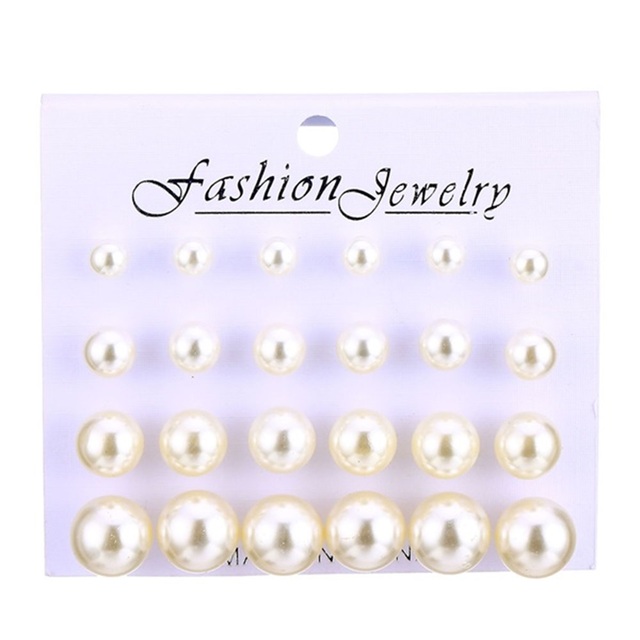 Fashion 3/6 Pairs Women's Earrings Korean Heart Stud Earrings for Women Pearl Earring Set 2021 Earings Jewelry Brincos Gifts