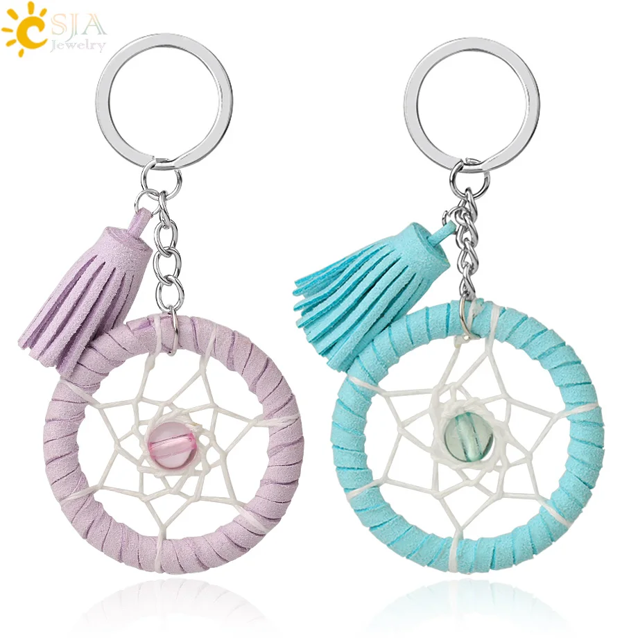 Круглая плетеная брелока CSJA брелоки с кисточками сумка-кошелек подвесное