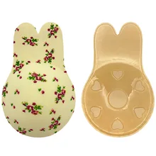 1 Pair Breast Lift Pasties Women Nipple Cover Silicone Tape Cute Rabbit Ear Push Up Stickers Strapless Adhesive Bra Accessories