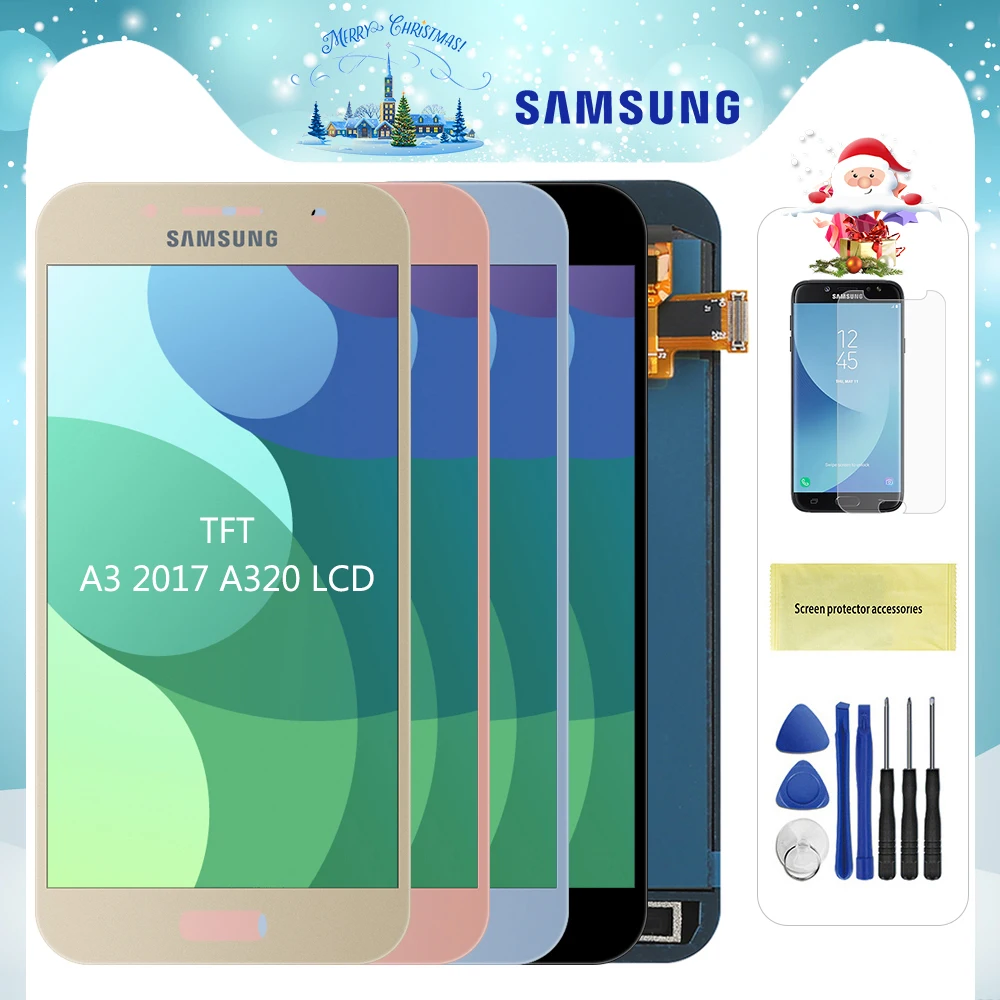 Najtaniej Do Samsung Galaxy A3 2017 LCD A320 SM A320F A320M A320Y wyświetlacz LCD montaż digitizera ekranu dotykowego dla A3 A320 ekran LCD