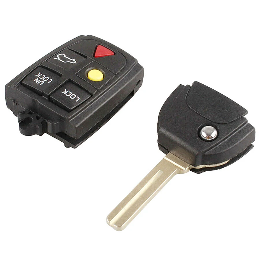 5 Buttons Flip Folding Remote Car Key Fob Shell Case For Volvo XC70 XC90 V60 V70 S60 S80 Fob Replacement Auto Car Key Cover Case (7)