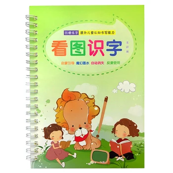 

Multi-style Writing Practice Book Groove Copybook Calligraphy Practice Book Light Green (Learn Charaters Through Pictures)