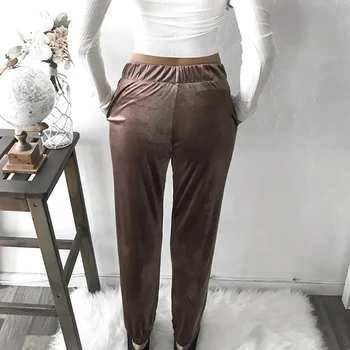 

Women Slim Fit Lace-up Pencil Pants Ladies Casual Loose Cozy Elastic Waist Sports Jogging Trousers Harem Pants Solid Color
