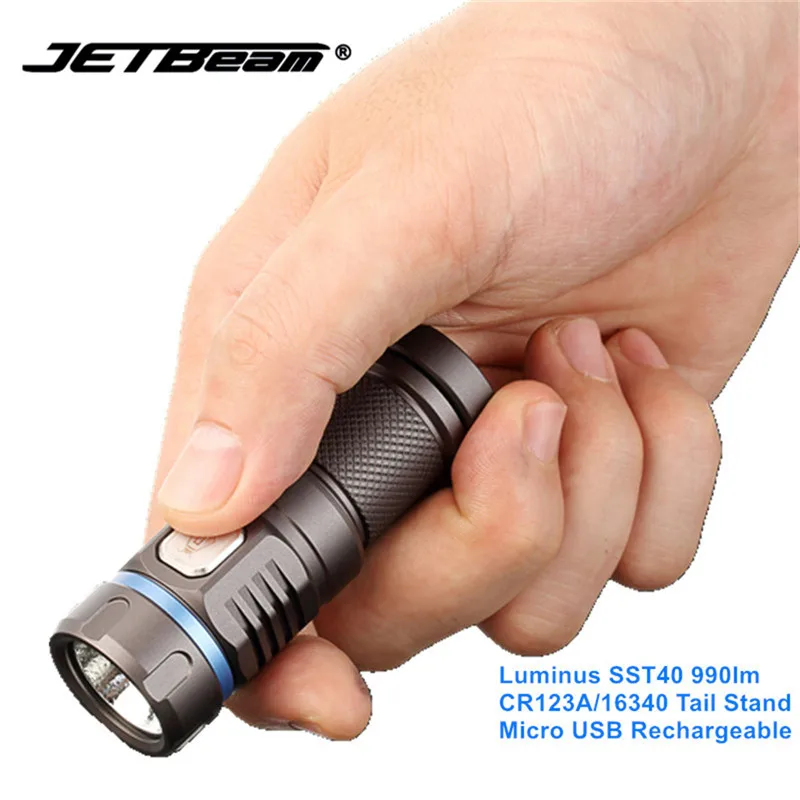 

Jetbeam E20R 990lm Luminus SST40 LED CR123A 16340 EDC Flashlights USB Charging Magnetic Tail Stand Outdoor Search Torchlights