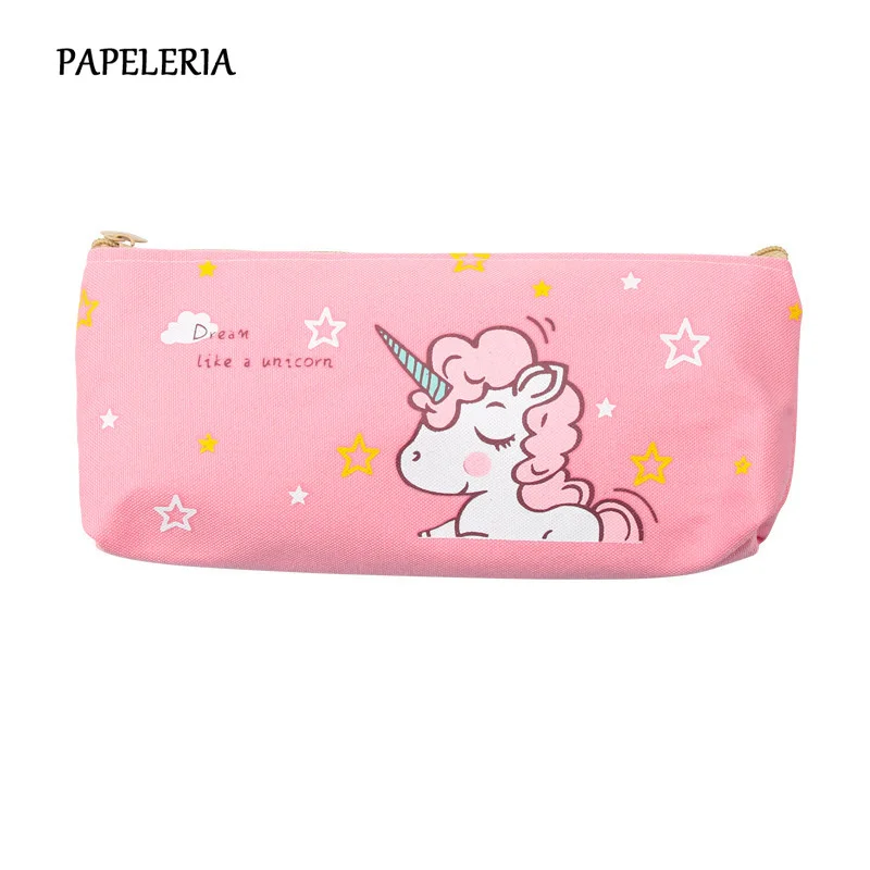 Милые пеналы для карандашей с изображением животных и единорога из мультфильма