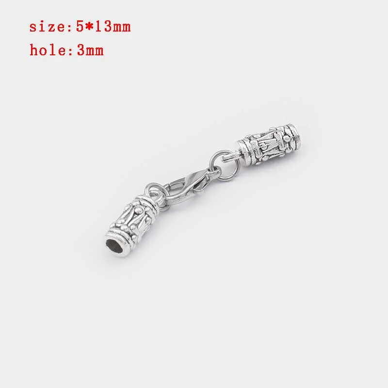 28 5 sets Zinc Alloy Clasp Lobster Clasps Hook End Caps Connectors For 5/6/7/8/10mm Leather Cord Bracelet Necklace Jewelry Making - Цвет: 28