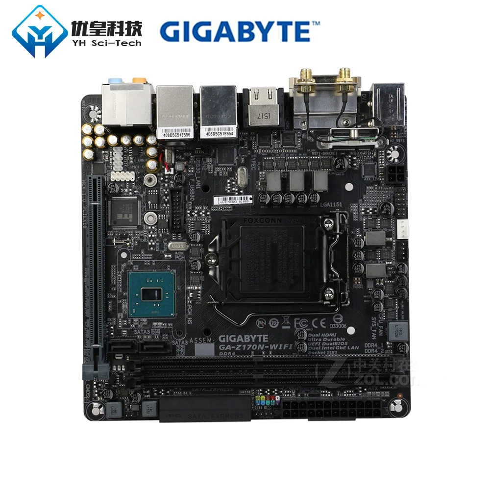 Оригинальная б/у настольная Материнская плата Gigabyte GA-Z170N-WiFi Z170 Socket LGA 1151 Core i7/i5/i3/Pentium/Celeron DDR4 32GB Mini-ITX