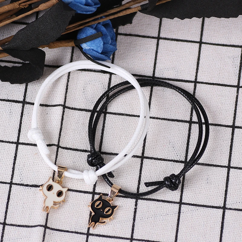 Bracelet Jewelry Fashion Couple 2 Pieces/Set Bracelets Animal Cat Alloy Pendant