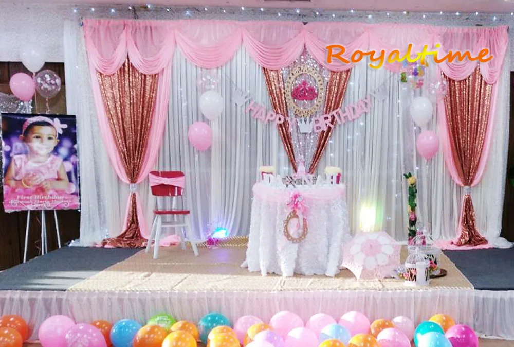 Royaltime 2 шт. 2x8ft Золотой Блестящий Фон занавеска Свадебная фотобудка фотография